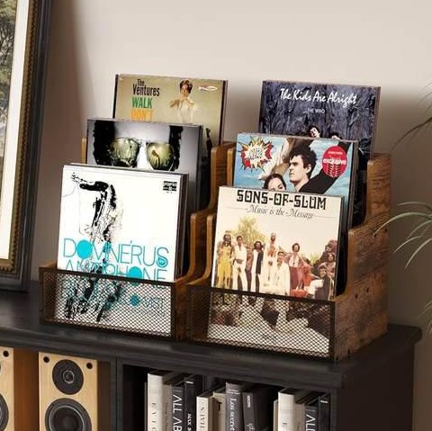 3-Tier Rustic Record Holder